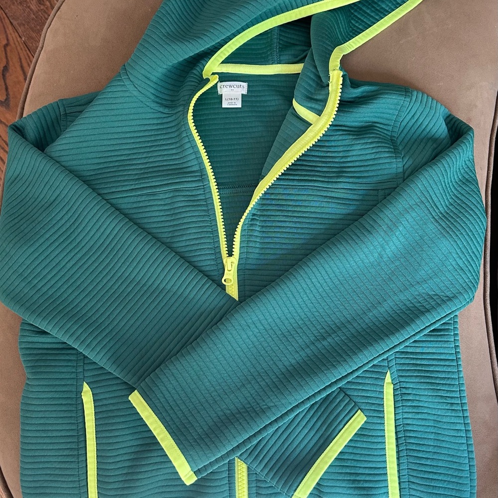 J. Crew Kids Jacket in Teal and Neon Yellow